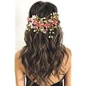 Hair Flare Floral Hair Vein for Women, Artificial Flower Hair Accessories, Hair Pin for Girls - Baby Pink, 2205