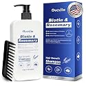 Hair Growth Shampoo with Biotin and Rosemary, Routine Shampoo for Hair Loss and Thinning, Natural Thickening Formula with Argan Oil, Tea Tree Oil and Caffeine, Sulfate Free with Comb, 10.82 FL
