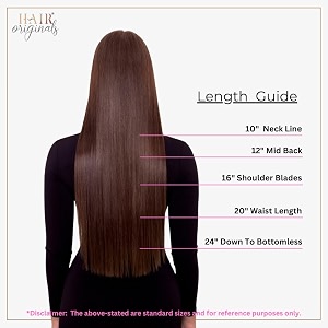 hair originals 100 natural human hair clip in color streaks 16 inches pack of two natural black