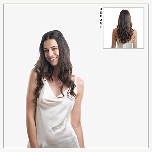 hair originals 100 natural human hair clip in color streaks 24 inches single clip natural brown