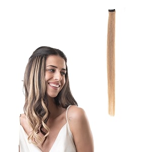 hair originals 100 natural human hair clip in color streaks 16 inches single clip naughty brown