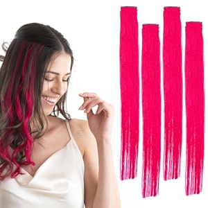 hair originals 100 natural human hair clip in color streaks 10 inches pack of four golden blonde