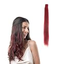 Hair Originals 100% Natural Human Hair Clip In Color Streaks (24 Inches, Single Clip, Punchy Plum)