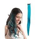 Hair Originals 100% Natural Human Hair Clip In Color Streaks (10 Inches, Single Clip, Tropical Teal)