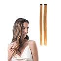 Hair Originals 100% Natural Human Hair Clip In Color Streaks (24 Inches, Pack of two, Golden Blonde)