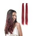 Hair Originals 100% Natural Human Hair Clip In Color Streaks (16 Inches, Pack of two, Punchy Plum)