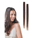 Hair Originals 100% Natural Human Hair Clip In Color Streaks (16 Inches, Pack of two, Mysterious Mocha)
