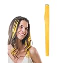 Hair Originals 100% Natural Human Hair Clip In Color Streaks (16 Inches, Single Clip, Sunburst Yellow)