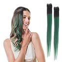 Hair Originals 100% Natural Human Hair Clip In Color Streaks (16 Inches, Pack of two, Golden Blonde)