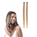 Hair Originals 100% Natural Human Hair Clip In Color Streaks (10 Inches, Pack of two, Naughty Brown)