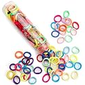 Hair Ties for Women And Kids, 100PCS Seamless Thick Cotton Hair Band, Elastic Baby Hair Ties No Damage Ponytail Holder, Rainbow (Set6)