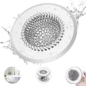 Hair Trap for Shower Drain, 4.4" Anti-Clog Tub Drain Cover, Silvery White