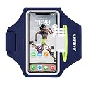 HAISSKY Running Armband with Zipper Pocket,Sweatproof Phone Armband 6.9"