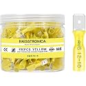 haisstronica 150PCS Heat Shrink Spade Connectors, 12-10 AWG, Male, Yellow