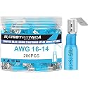 haisstronica 200PCS Heat Shrink Piggyback Spade Connectors, 16-14 AWG, Blue