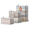 HAIXIN Clear Storage Bags 6 Pack Closet Organizers 53L Under bed Storage