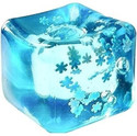 hakily Stress Relief Toys Ice Cube with Snowflakes Squishy Small Squeeze Ball Blue Putty Toy