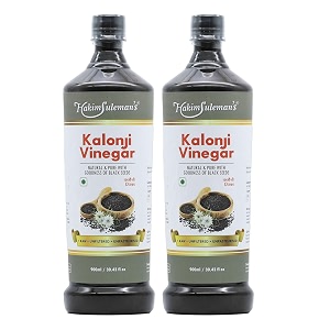 hakim suleman39s kalonji vinegar  100 natural amp pure with goodness of black seed nigella sativa herbal health tonic - 900 ml each pack of 2