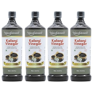 hakim suleman39s kalonji vinegar  100 natural amp pure with goodness of black seed nigella sativa herbal health tonic - 900 ml each pack of 4