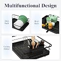HAKKU Black Dish Drainer Rack with Drip