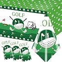 Golf Party Decorations - 3pcs Waterproof Rectangle Tablecloths for Birthday Theme, Supplies and Table Covers