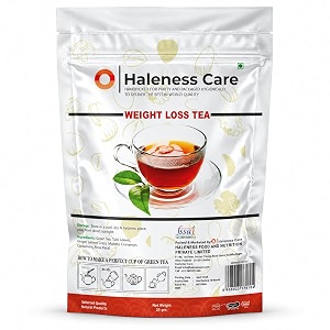 haleness care herbal green tea for weight management with free diet plan ginger lemon flavour with tulsi cinnamon cardamom mulethi lemongrass amp rose petals 20 cups pack of 1