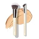 Haleys Kabuki &amp; Concealer Brush Set, Flat Top &amp; Precision Brushes, Vegan