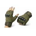 Half Finger Motorcycle Riding Gloves for Men, Hard Knuckle Bike and Cycling Gloves with Adjustable Wrist Strap and Breathable Hand Protection for Hiking, Gym and Biking