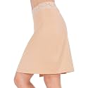 Half Slips for Under Dress Women Underskirt Dress Extender Lace Trim Knee Length