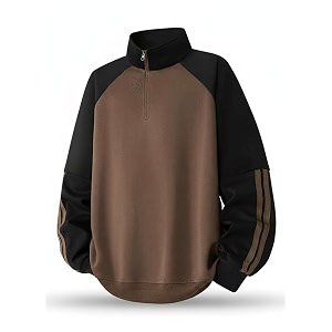 Half Ziper Self Design Sweatshirt for MenDC-HZS-P