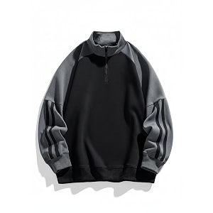 Half Ziper Self Design Sweatshirt for MenDC-HZS-P