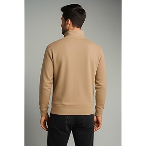 Half Zipper Solid Sweatshirt for Men