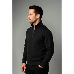 Half Zipper Solid Sweatshirt for Men