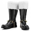 Halfchet Christmas Santa Claus Boots for Men Wide Cuffs