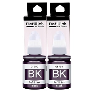 haline gi-790 premium ink black 135ml ink bottle for canon pixma g1000 g1010 g1100 g2000 g2002 g2010 g2012 g3000 g3010 g3012 g4000 printers 2 pcs black