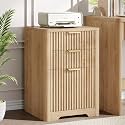 Halitaa 3 Drawers File Cbinet Fluted Wood