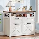 Halitaa Farmhouse Home Office File Cabinet with 4 Drawer (Unique White