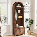 Hall Tree with Bench and Shoe Storage 4-in-1 Entryway Bench with Coat Rack