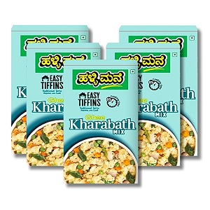 halli mane khara bath mix 200g-ready to eat food products-made with pure ghee-no preservatives-100 vegan5 minute instant mixampeasy cook breakfast mixpack of 5