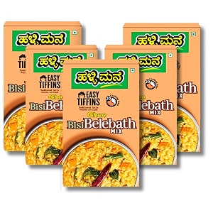 hallimane bisibelebath mix - 200g - instant bisibelebath contain 126g high protein per 100g serving - 100 veg ready to cook amp eat - pure and sure snacks - easy cook amp traditional recipe pack of 5
