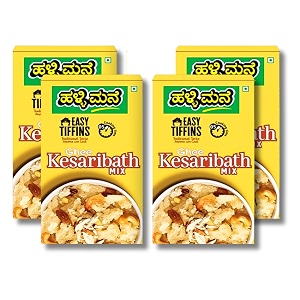hallimane kesari bath mix 200g - ready to eat food products - made with pure ghee - no preservatives - 100 vegan  5 minute instant mix amp easy cook breakfast mix  pack of 4