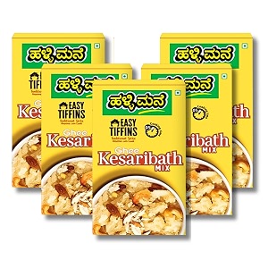 hallimane kesari bath mix 200g - ready to eat food products - made with pure ghee - no preservatives - 100 vegan  5 minute instant mix amp easy cook breakfast mix  pack of 5
