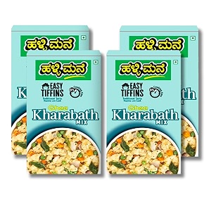 hallimane khara bath mix 200g - ready to eat food products - made with pure ghee - no preservatives - 100 vegan  5 minute instant mix amp easy cook breakfast mix  pack of 4