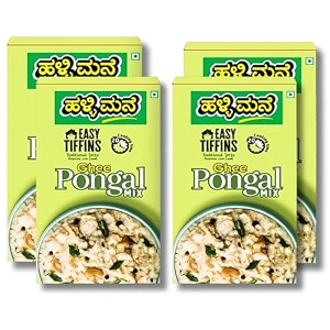 hallimane pongal mix 200g -instant breakfast pongal serves 151g protein per 100ghigh fiber100 vegan pongal ready to eat food products easy dal mix amp rice recipe with traditional taste pack of 4