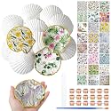 Halloscume 12 Set Large Scallop Shells for Crafts 4''-5'', Vivid Blooms