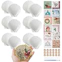 Halloscume 12 Set Large Scallop Shells for Crafts 4''-5'', Christmas