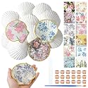 Halloscume 12 Set Large Scallop Shells for Crafts 4''-5'', Colorful Flowers