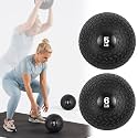 Halloscume 2 Pcs 5lb and 6lb Medicine Ball Set Textured Grip Weighted Balls