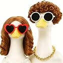 Halloween 80s 90s Retro Porch Goose Wig with Sunglasses, Hair Clips