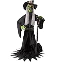 Halloween Animatronic Jump-Scare Witch Decoration, Sound Activated, Red Eyes, Spooky Sounds, Halloween Decor for Indoor/Outdoor Haunted House Prop